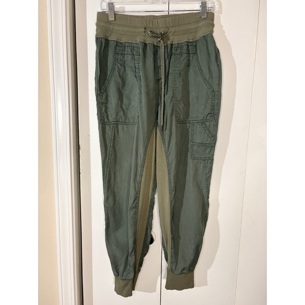 Anthropologie Woman's S The Nomad Boho High-Rise Joggers Utility - Olive Green